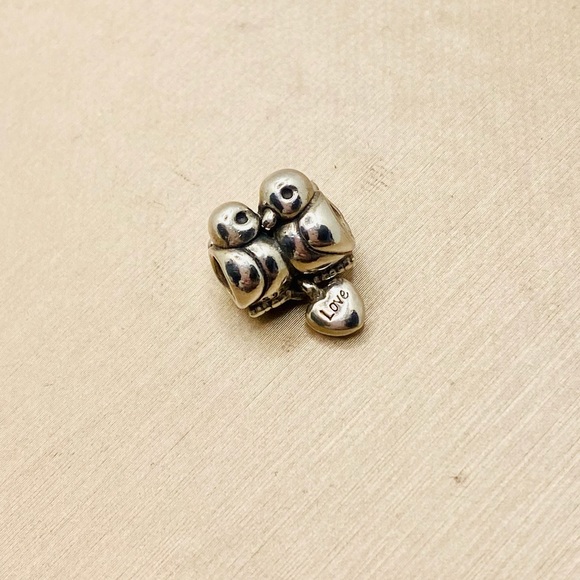 EUC Pandora 791033 Sterling Silver Love Birds w/ Dangling Heart Charm - Picture 5 of 8